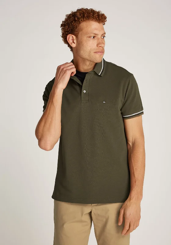 Tommy Hilfiger Tipped Polo Shirt, Army GreenLongline polo shirt