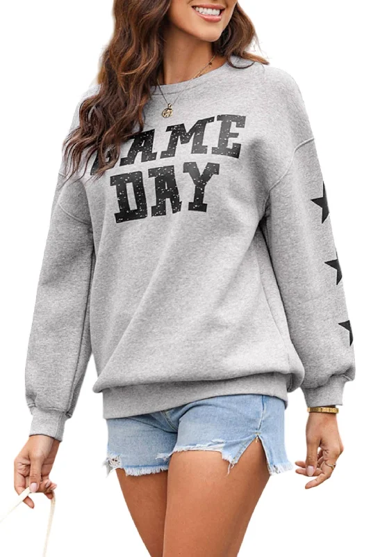 I'm A Star Game Day Sweatshirt In BlackBranded Knit Tops