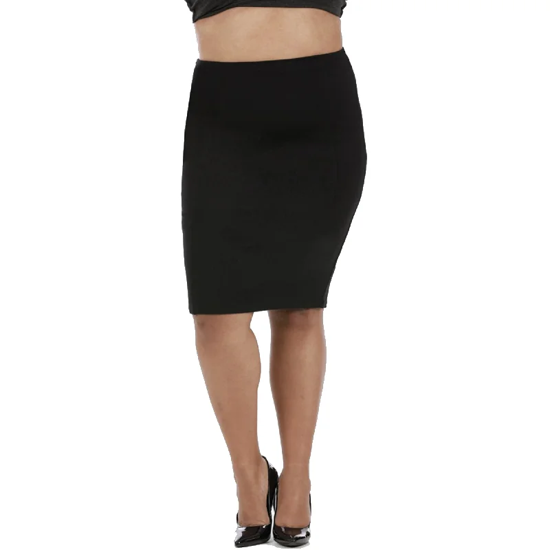 InstantFigure Curvy Plus Size Short Pencil Skirt 168024CPlus size women's printed tops