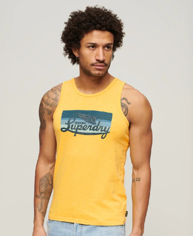 Cali Striped Logo Vest | Samoan Sun Yellow Slub