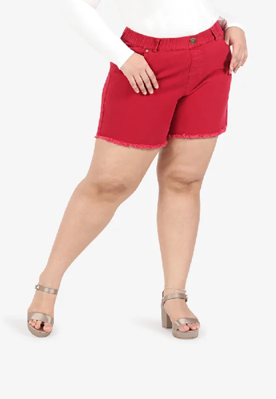 Peanuts Plus Size Denim Shorts - RedLarge women's long tops