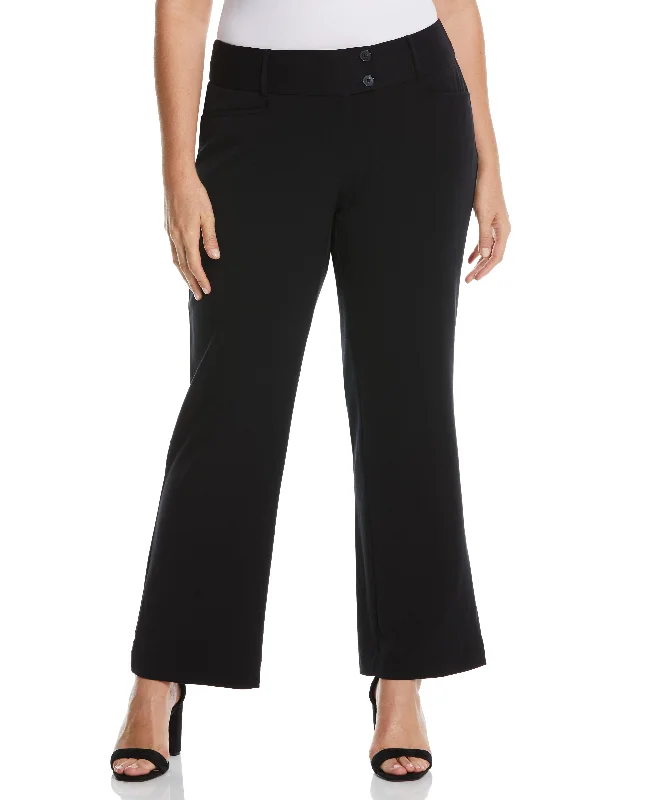 Plus Size Gabardine Bootcut Pant - Curvy FitLarge women's wool tops