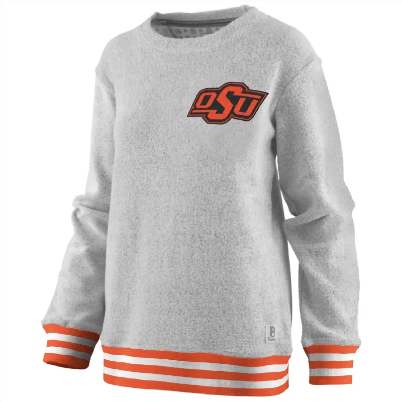 Women's Oklahoma State University Santa Rosa Top In GreyAlpaca Knit Tops