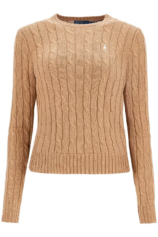 Polo Ralph Lauren Women's Cable Knit Cotton SweaterZippered Knit Tops