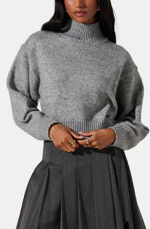 Fiala Sweater In Heather GreyBoat Neck Knit Tops