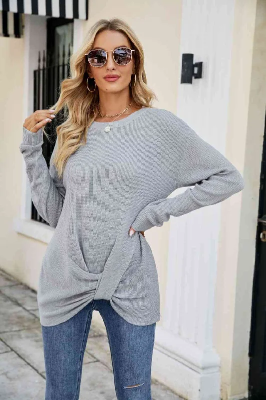 Twisted Round Neck SweaterUrban Knit Tops