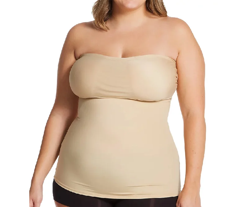 InstantFigure Plus Size Strapless Bandeau Top WBT035CPlus Large women's linen tops