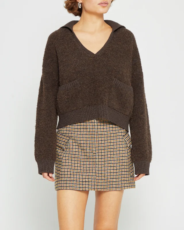 Hartley Collared Boucle SweaterStudded Knit Tops