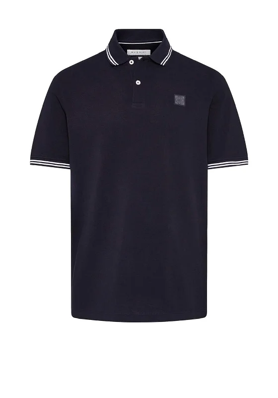 Bugatti Stripe Contrast Polo Shirt, NavyLightweight polo shirt