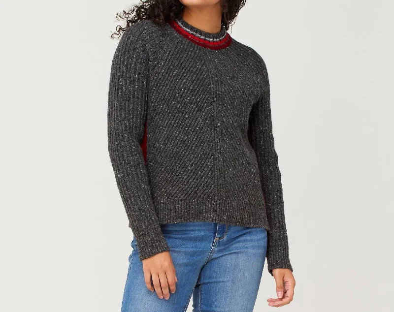 Bonnie Sweater In CharcoalSheer Knit Tops