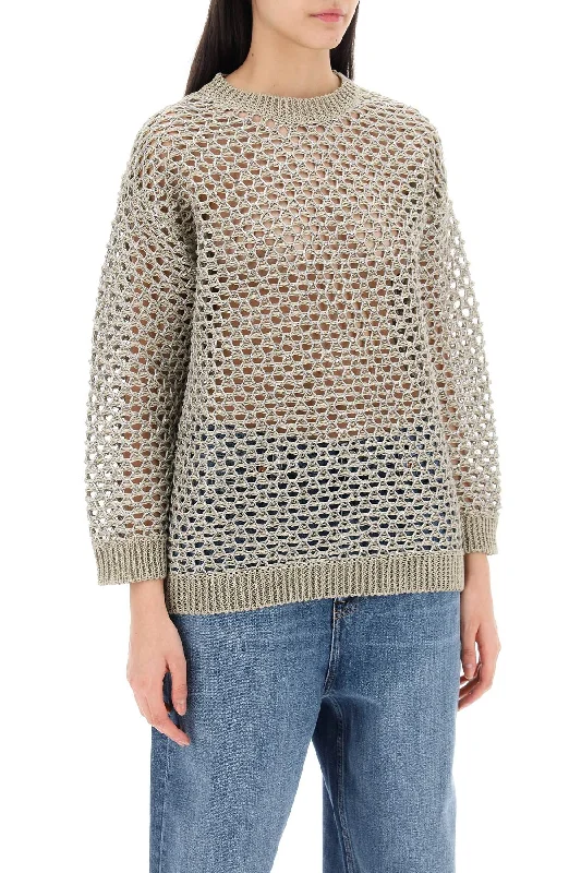 Valentino Garavani "Mesh Knit Pullover With Sequins EmbellSilk Knit Tops