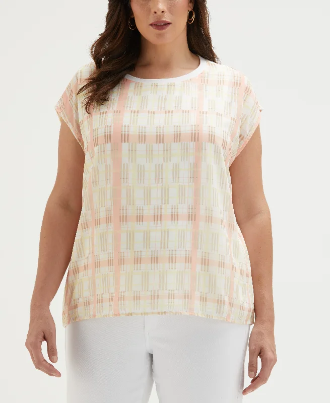 Plus Size Crosshatch Print TopWomen's home tops