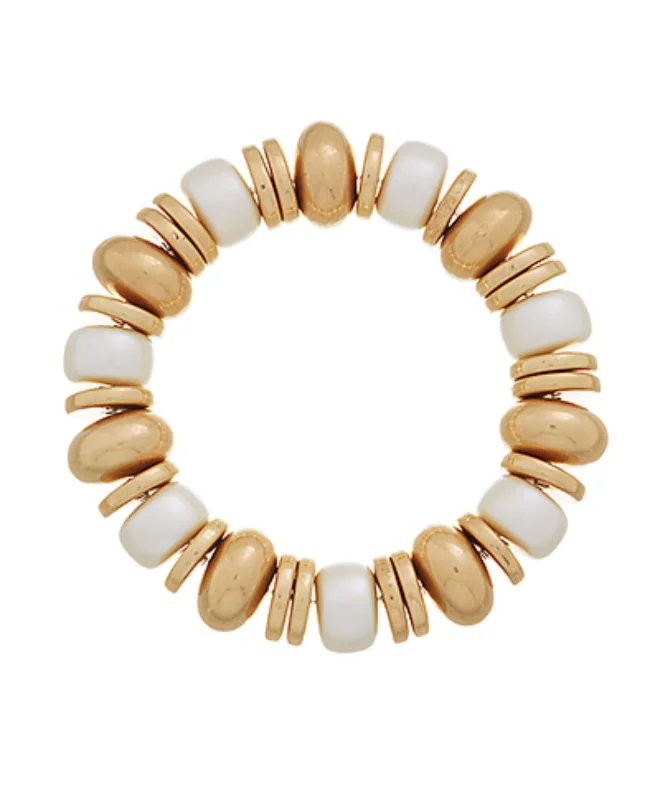 Pearly Girly Gold Beaded Bracelet