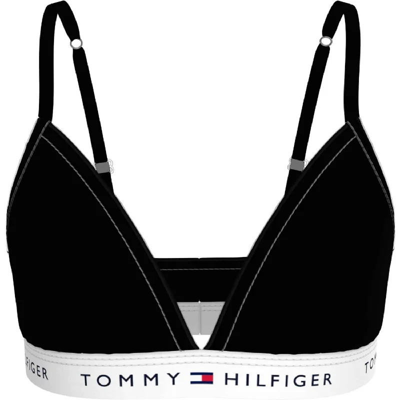 Tommy Hilfiger Black Triangle Bra Fixed Foam