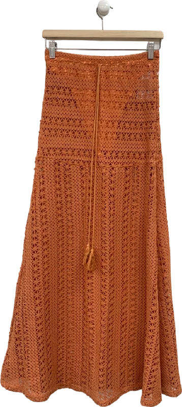 Orange Crochet Maxi Skirt