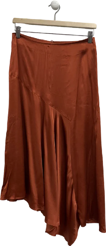 H&M Orange Satin Maxi Skirt UK 12