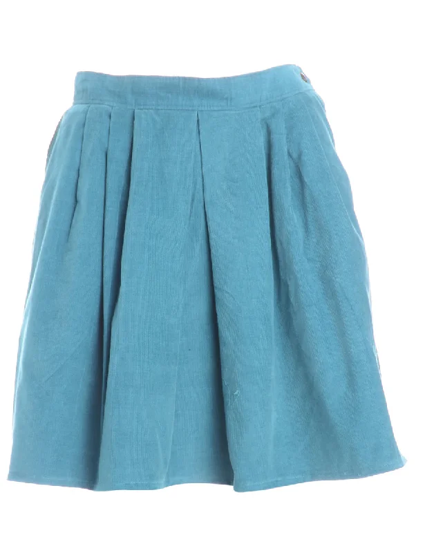 Label Shortened Corduroy Skirt