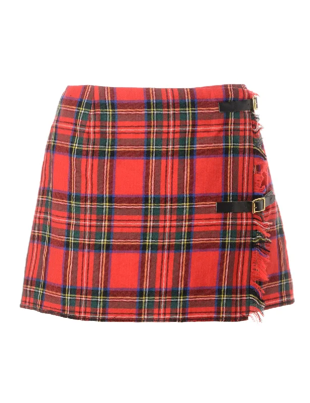 Label Super Short Tartan Skirt