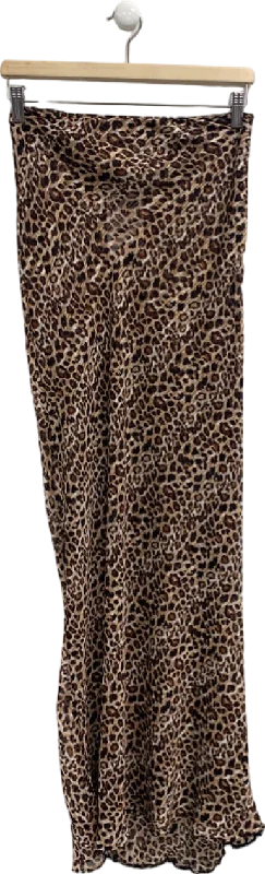 Lola Rae Brown Leopard Print Skirt UK S/M