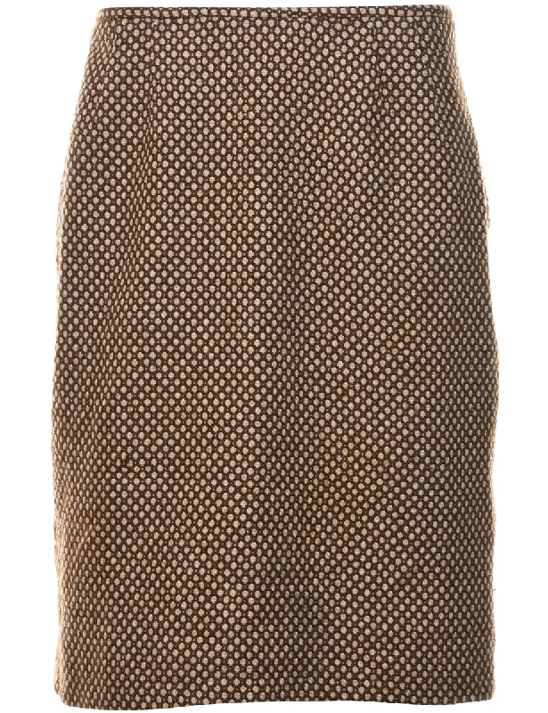 Patterned Pencil Skirt - M