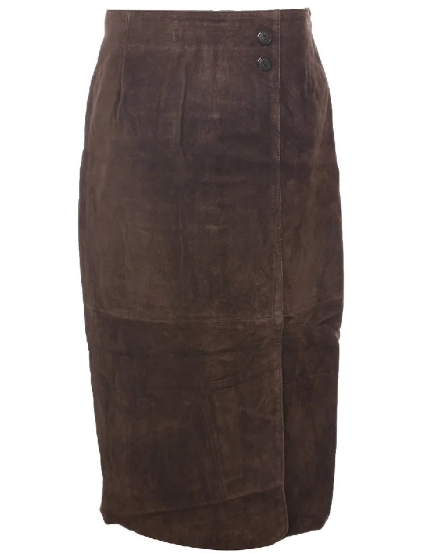 Suede Pencil Skirt - M