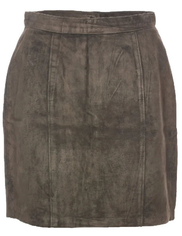 Suede Pencil Skirt - M