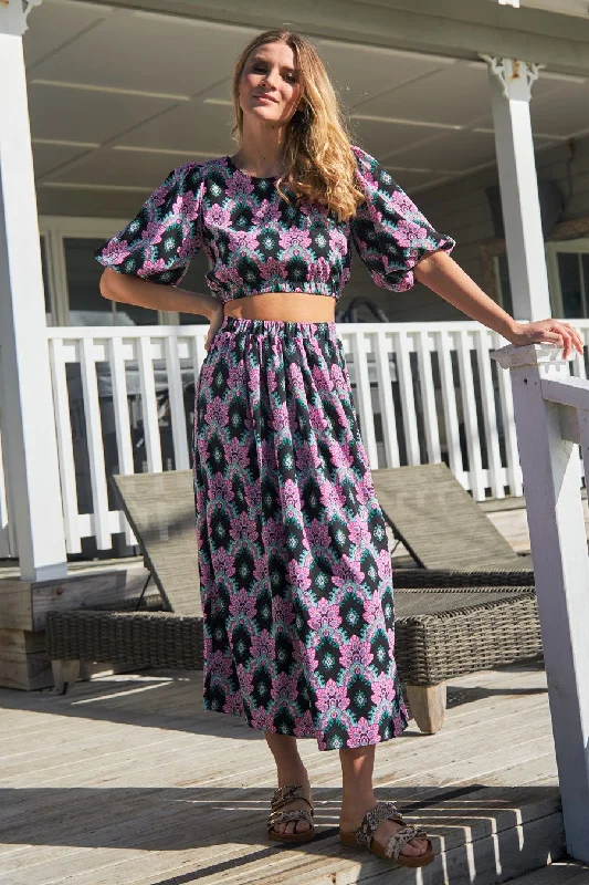 Lake Abstract Maxi Skirt