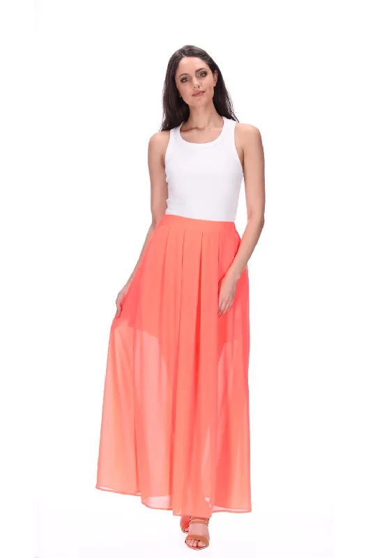 Marlow Maxi Skirt Fluro Coral