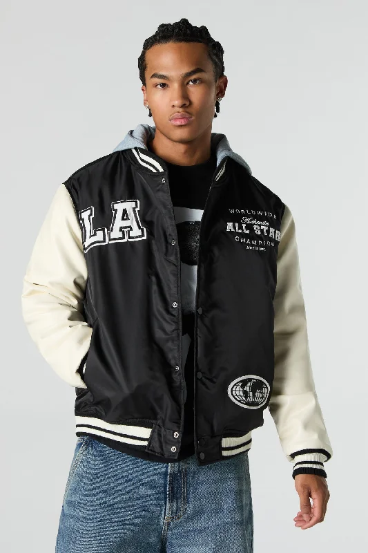 Windproof JacketsLA Champions Embroidered Varsity Jacket