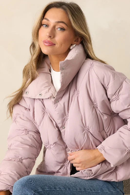 Down JacketsForever Mine Mauve Mist Tufted Puffer Jacket