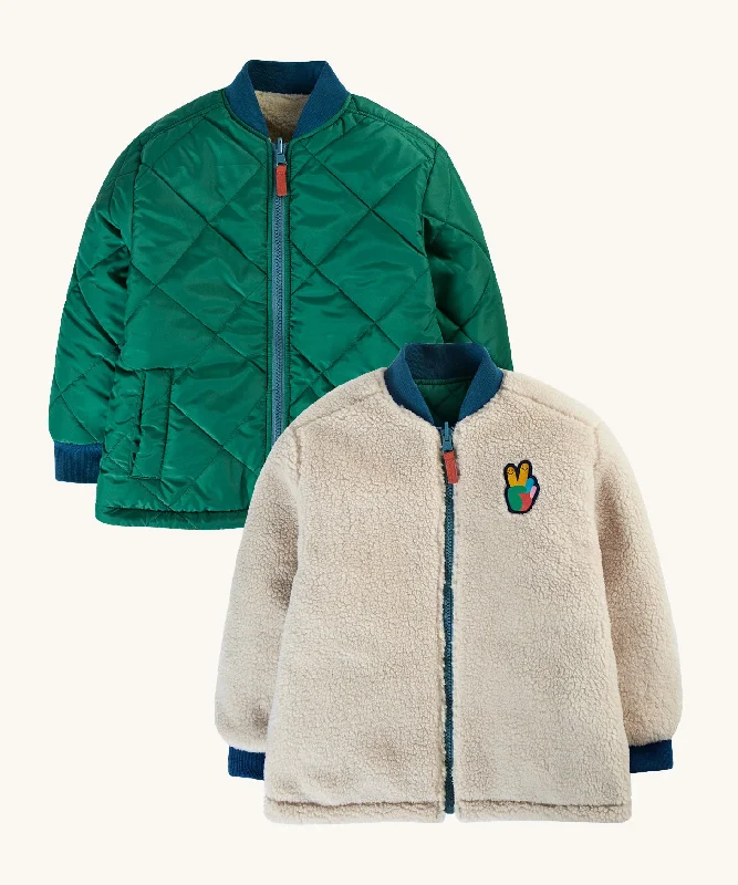 Cycling JacketsFrugi Robin Reversible Quilted Jacket - Teal/Moon